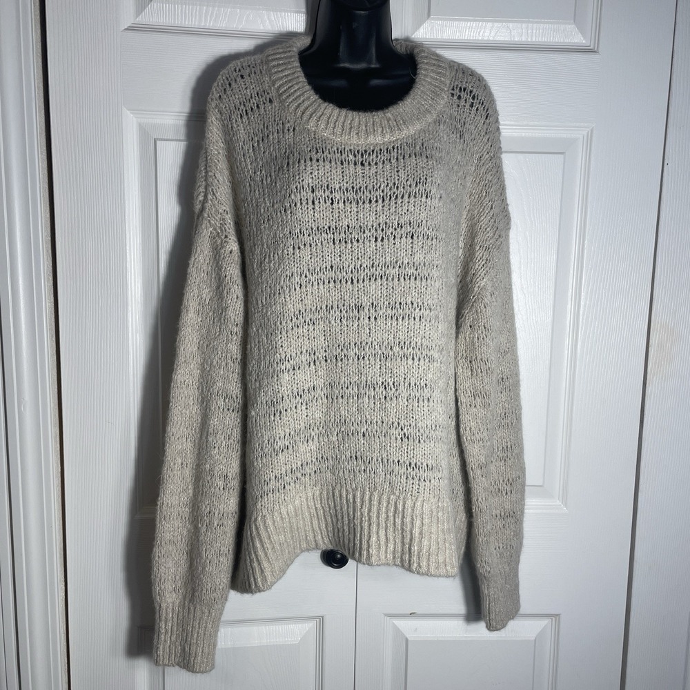 Rails Reagan Sweater Women XL Oat Alpaca Wool Blend Crew Neck Oversized Pullover